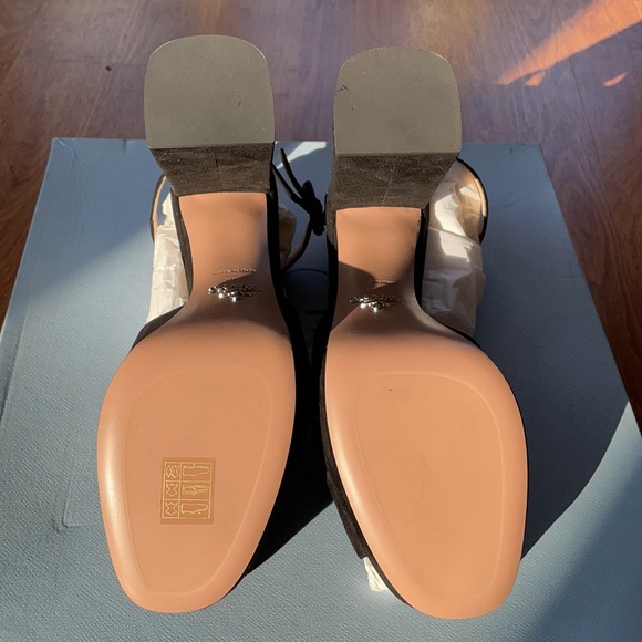 Prada Black Suede Platform Heel Pumps Size 39.5 - Picture 10 of 12